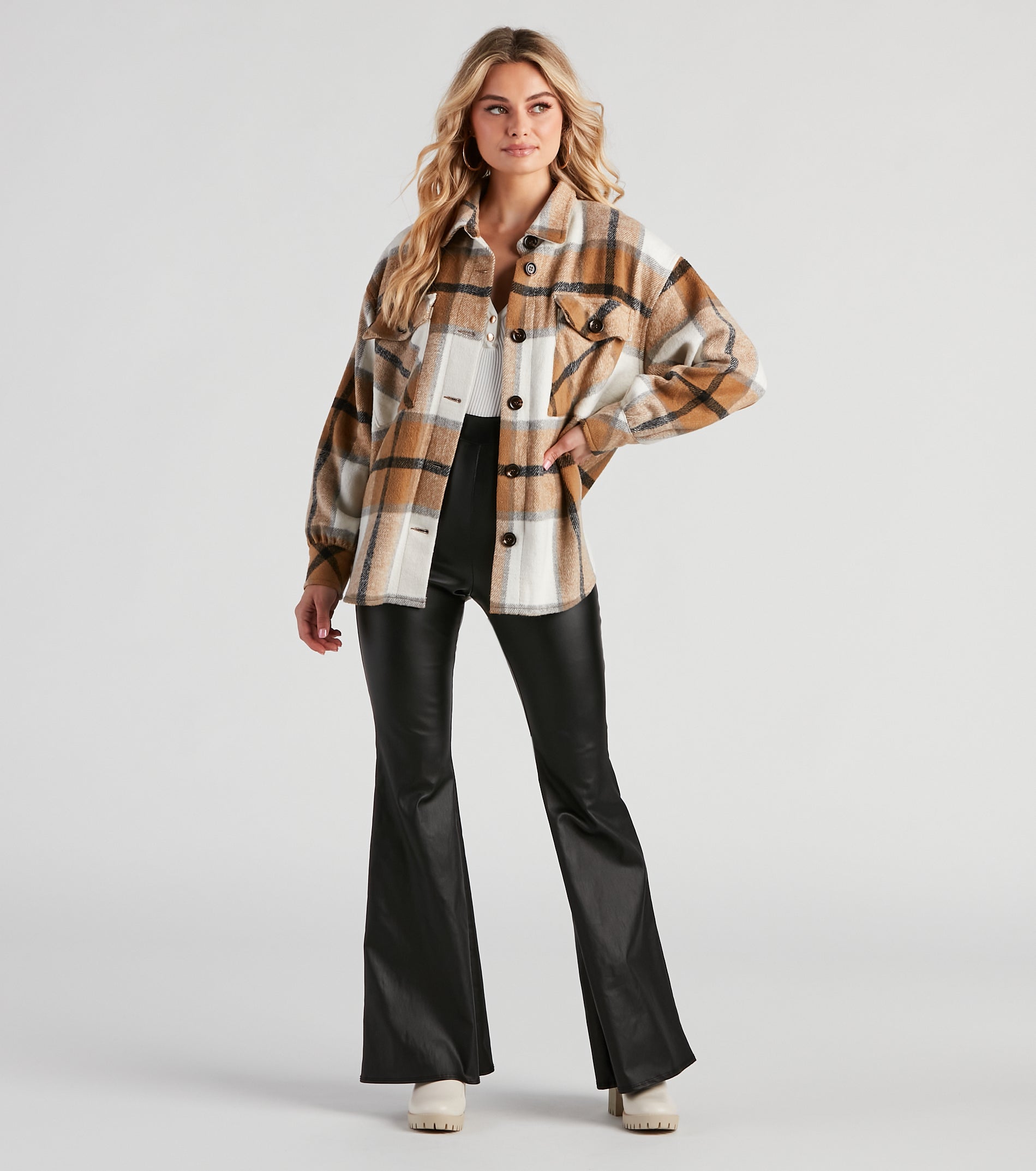 True And Trendy Plaid Shacket - Image 3