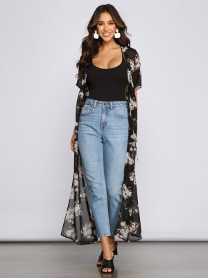 Floral Vibes Chiffon Duster