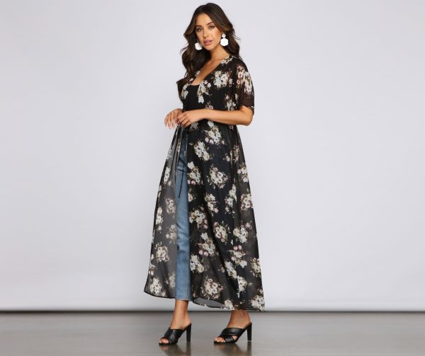 Floral Vibes Chiffon Duster - Image 3
