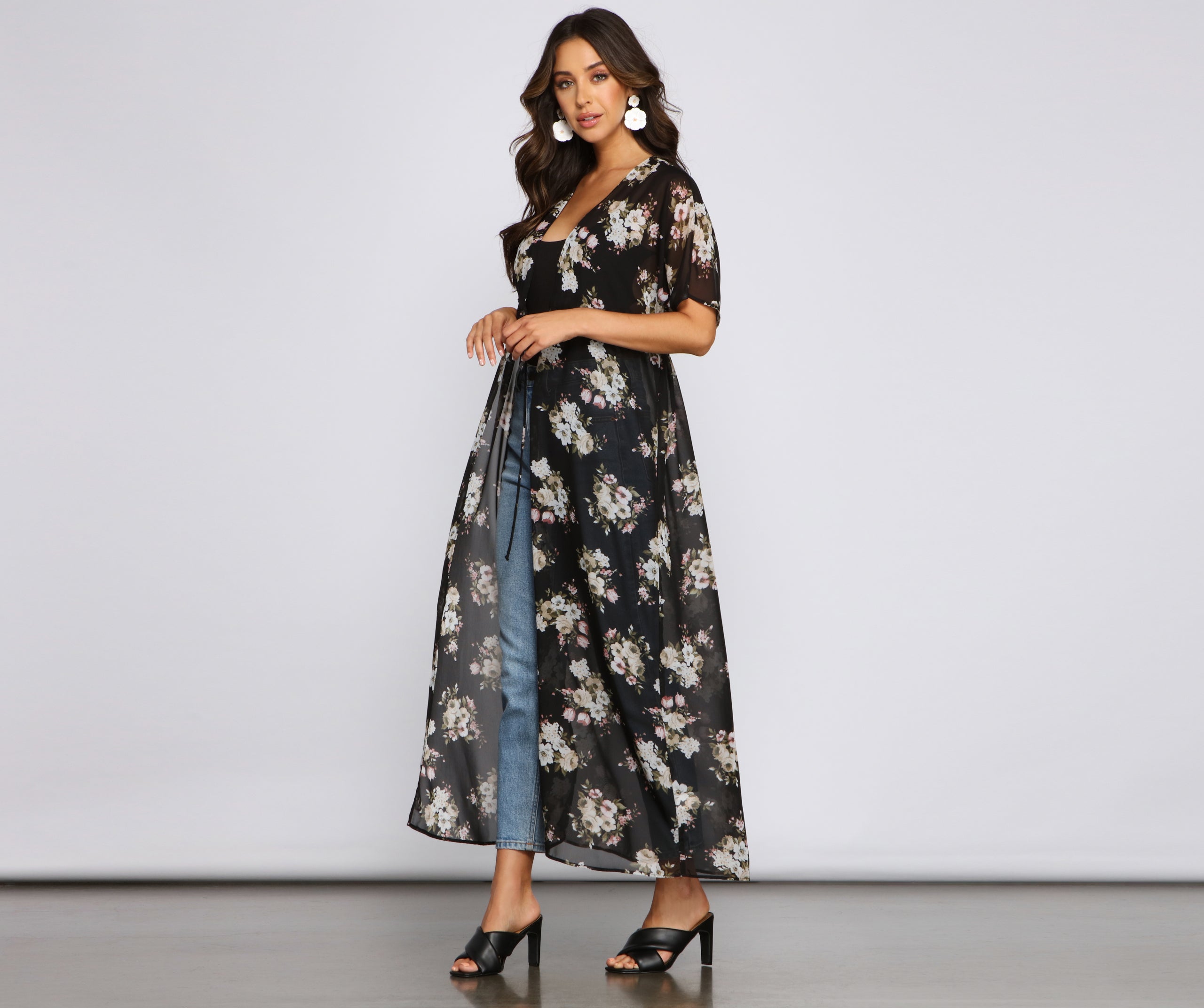 Floral Vibes Chiffon Duster - Image 3