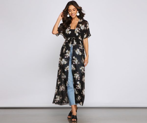 Floral Vibes Chiffon Duster - Image 4