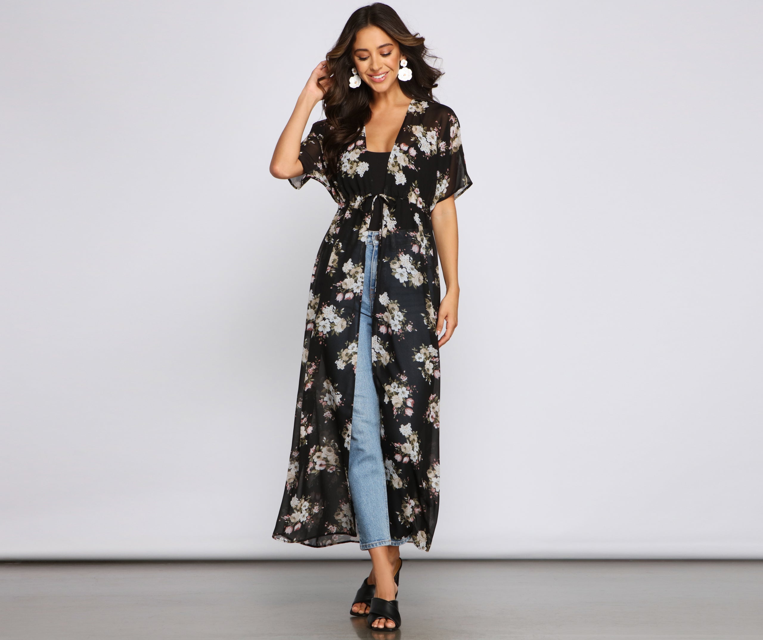 Floral Vibes Chiffon Duster - Image 4