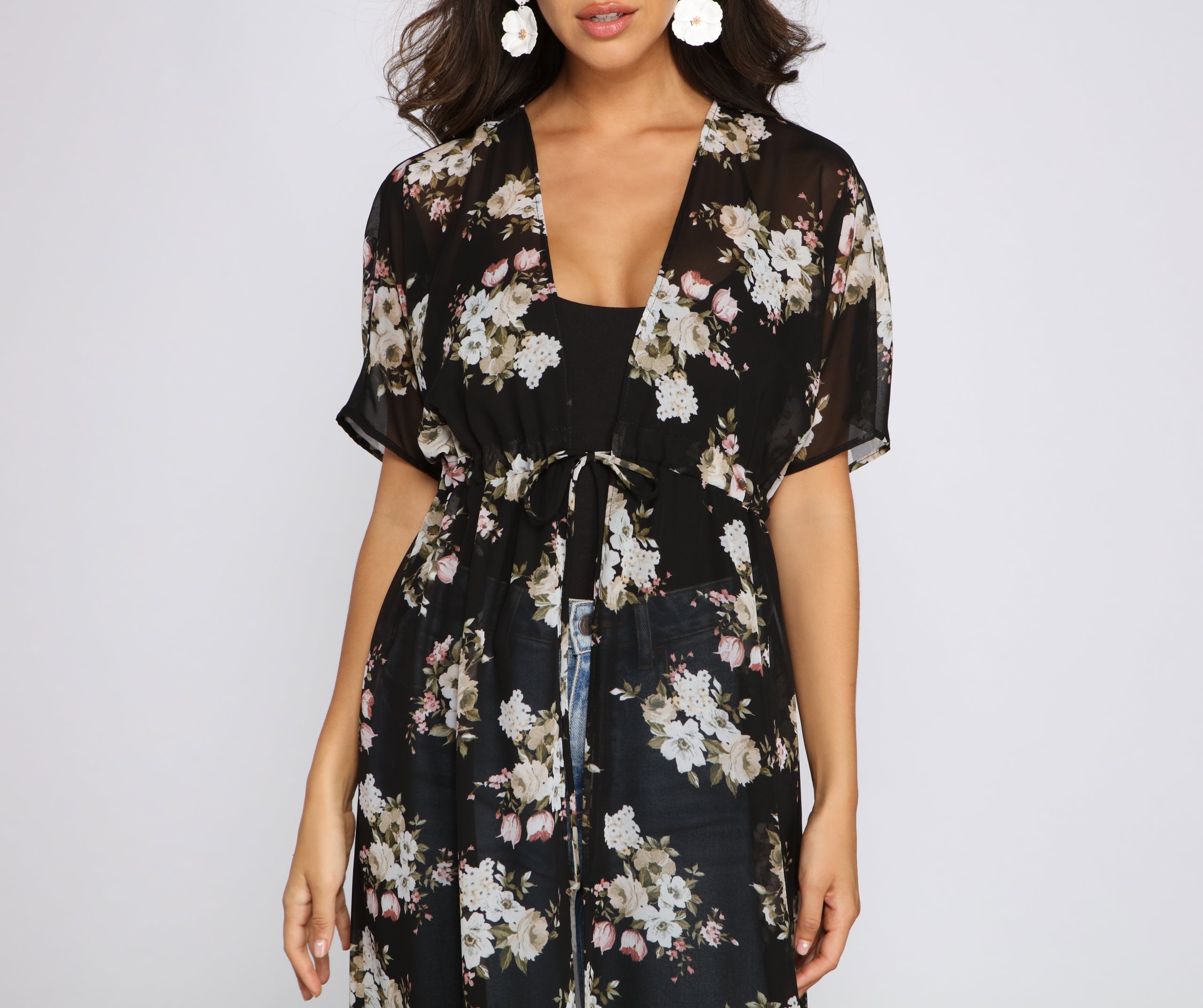 Floral Vibes Chiffon Duster - Image 5