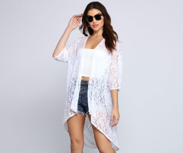 Chic And Sheer Lace Kimono - Image 5
