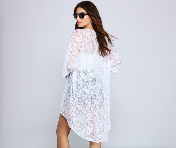 Chic And Sheer Lace Kimono - Image 6
