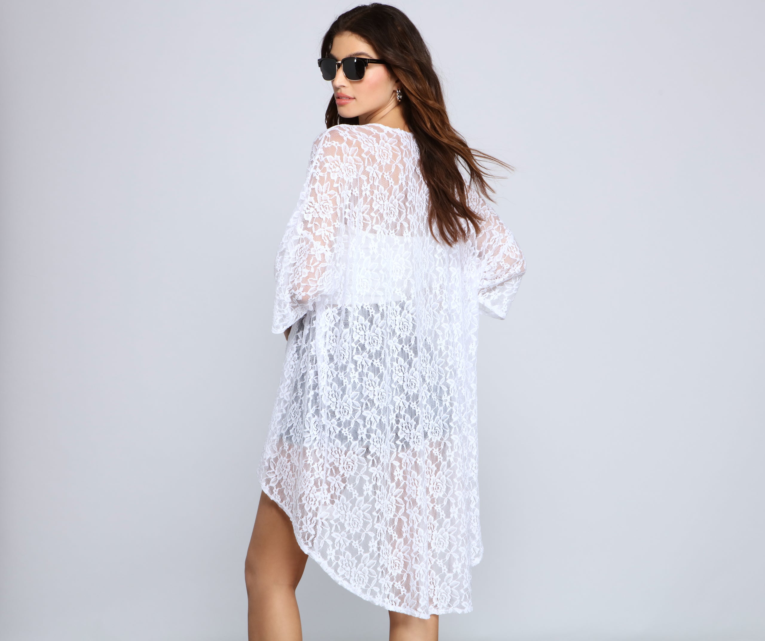 Chic And Sheer Lace Kimono - Image 6