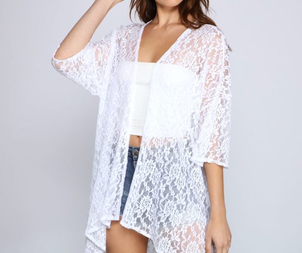 Chic And Sheer Lace Kimono - Image 9