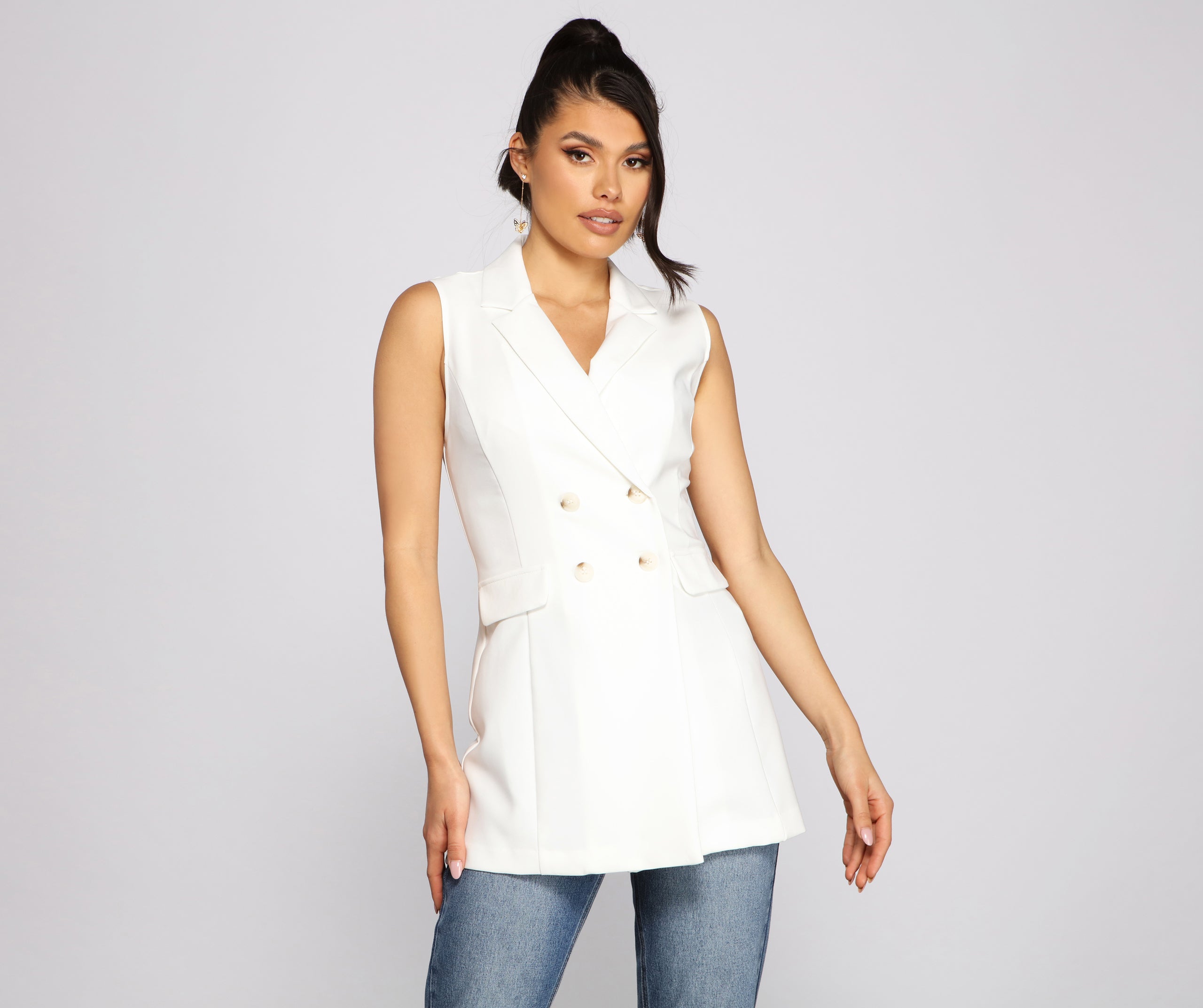 City Chic Double Breasted Vest - Image 2
