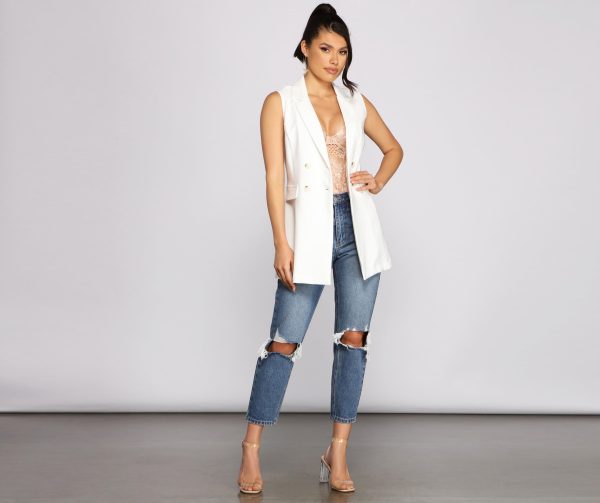 City Chic Double Breasted Vest - Image 4