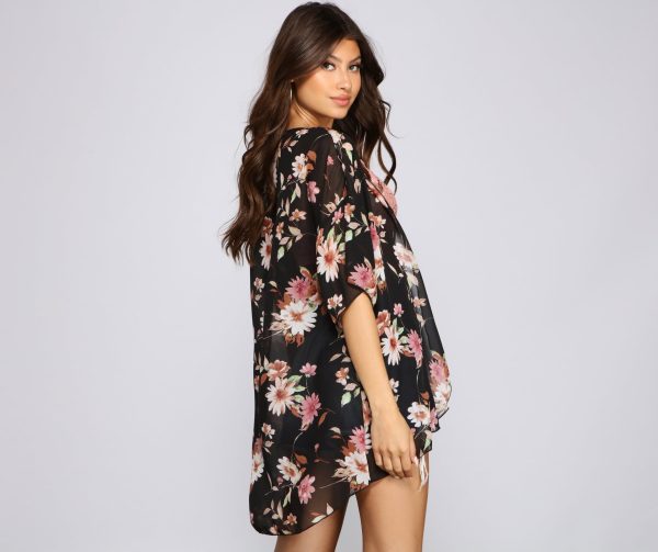Floral Fashionista Chiffon Kimono - Image 2