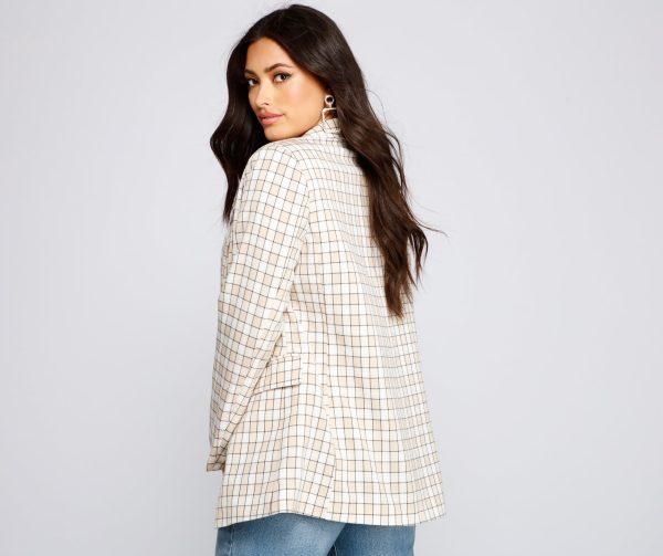 Polished Glam Oversized Plaid Blazer - Image 2