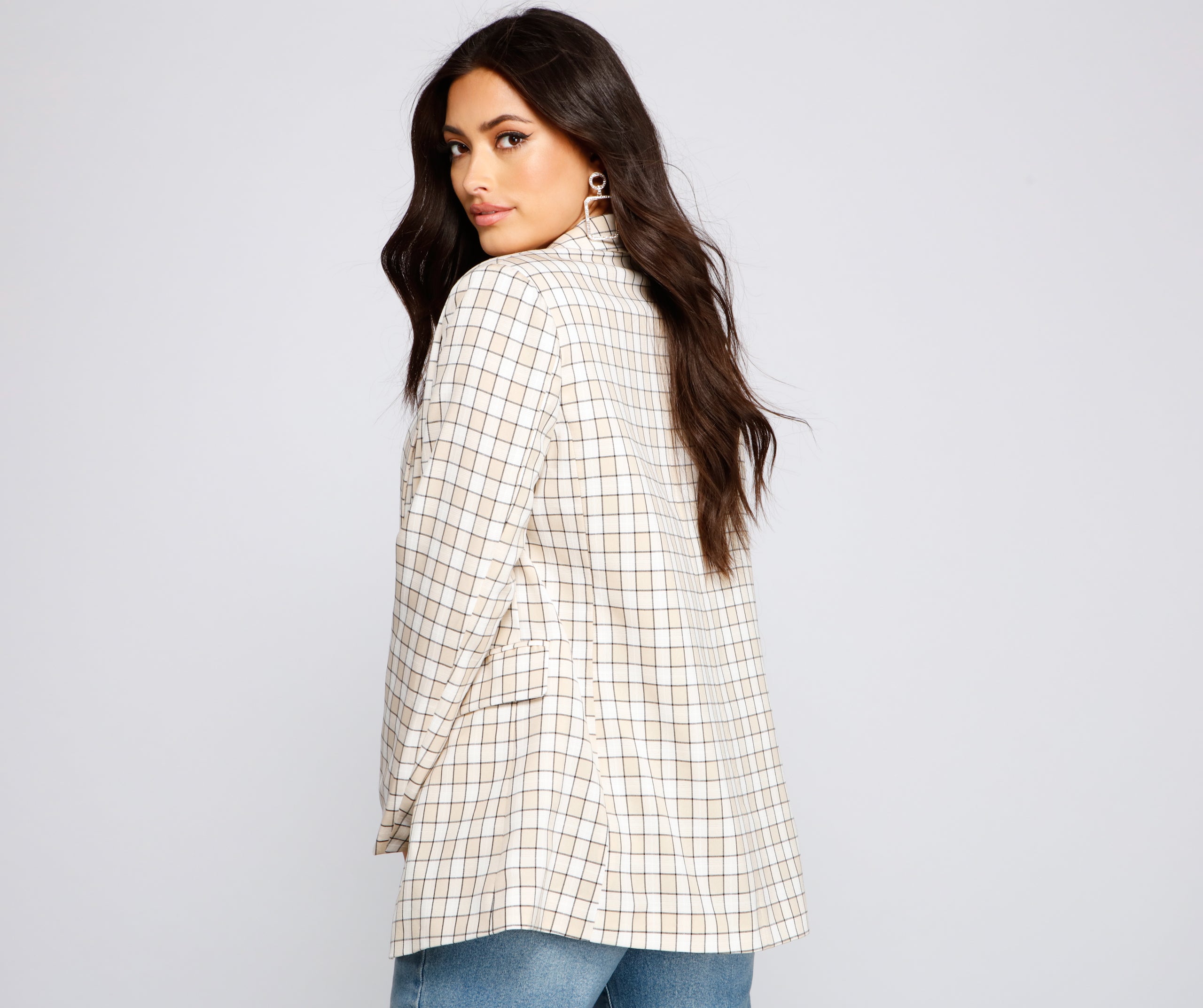 Polished Glam Oversized Plaid Blazer - Image 2