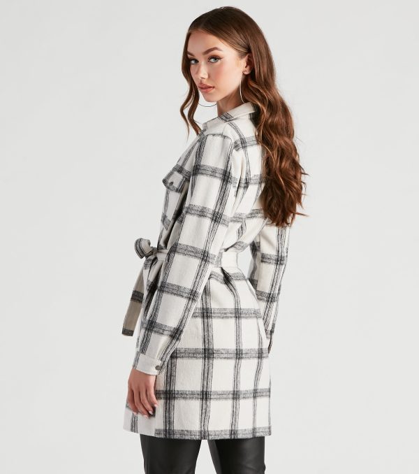Girl On The Go Flannel Trench Coat - Image 2