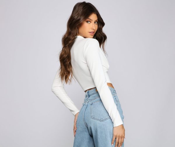 Hook And Eye Crepe Crop Top - Image 2