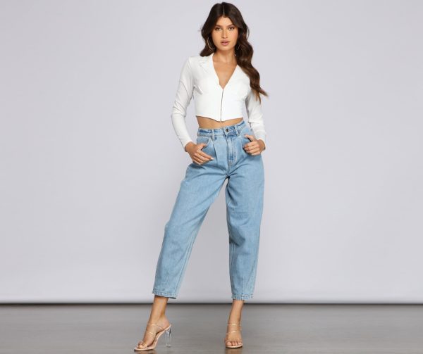 Hook And Eye Crepe Crop Top - Image 3