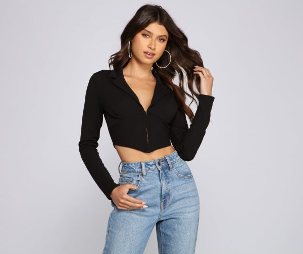 Hook And Eye Crepe Crop Top - Image 8