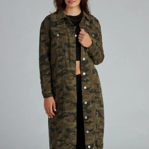 Step Up Camo Long Line Jacket