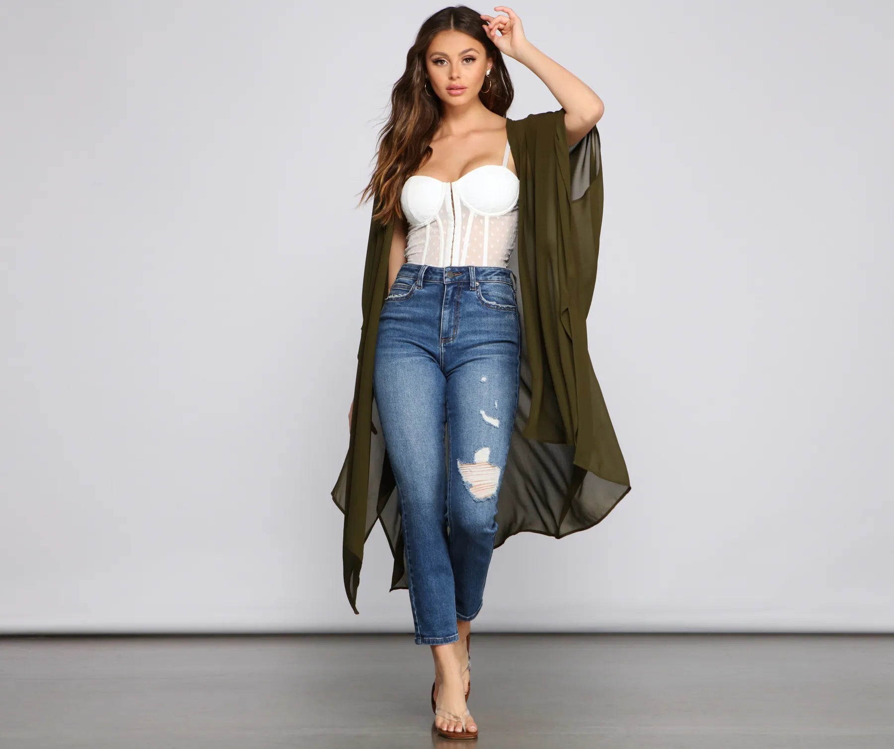 Essential Oversized Chiffon Kimono - Image 9
