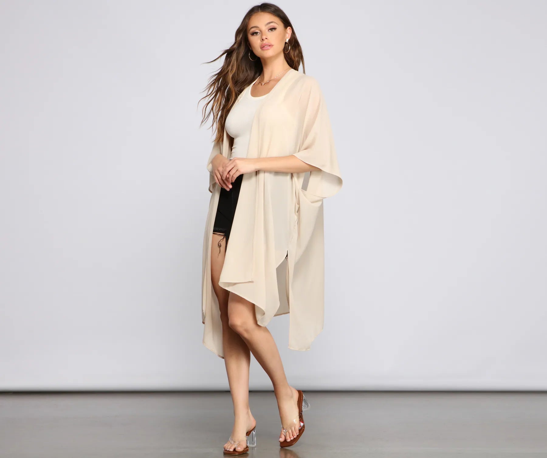Essential Oversized Chiffon Kimono - Image 3