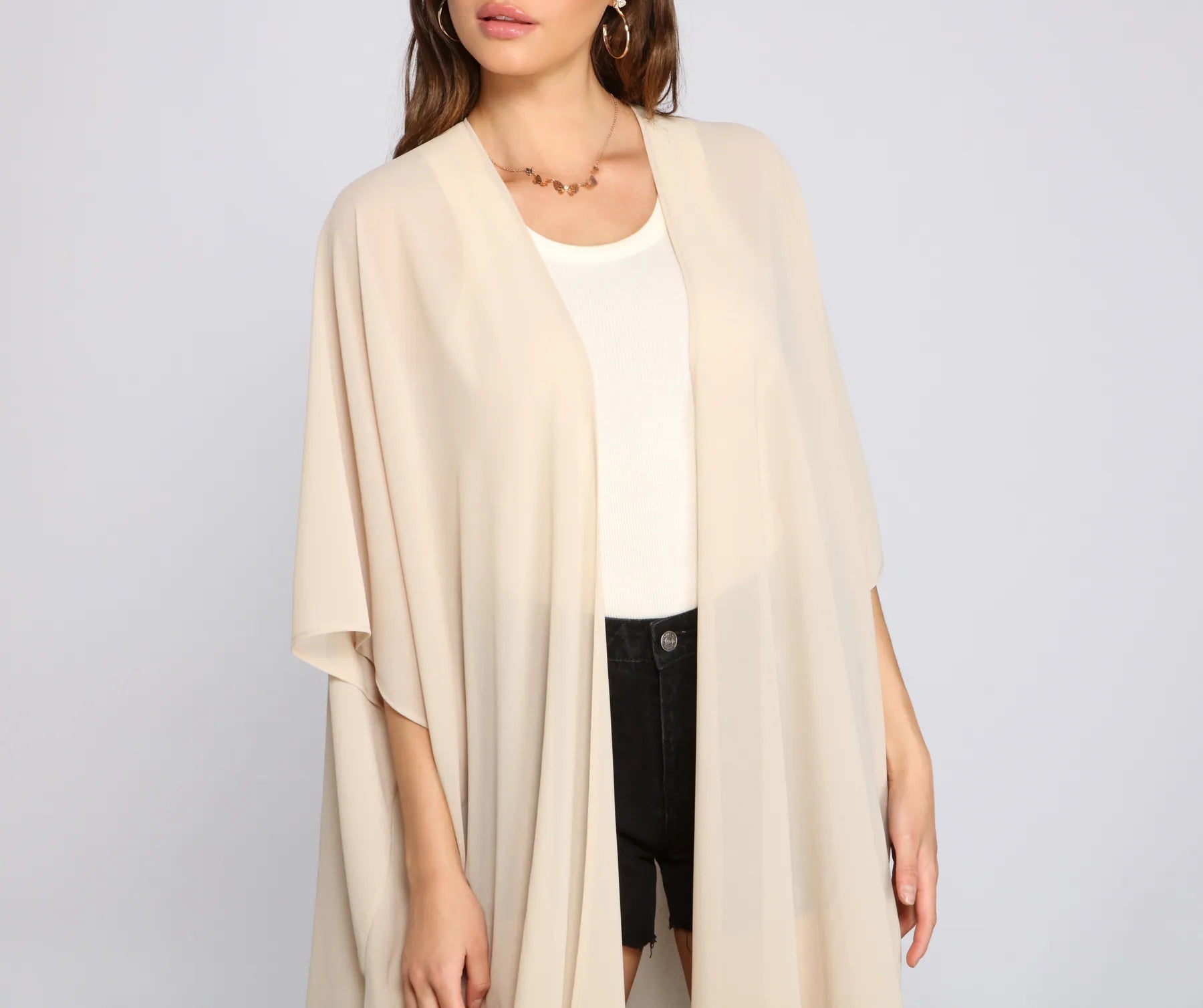 Essential Oversized Chiffon Kimono - Image 4