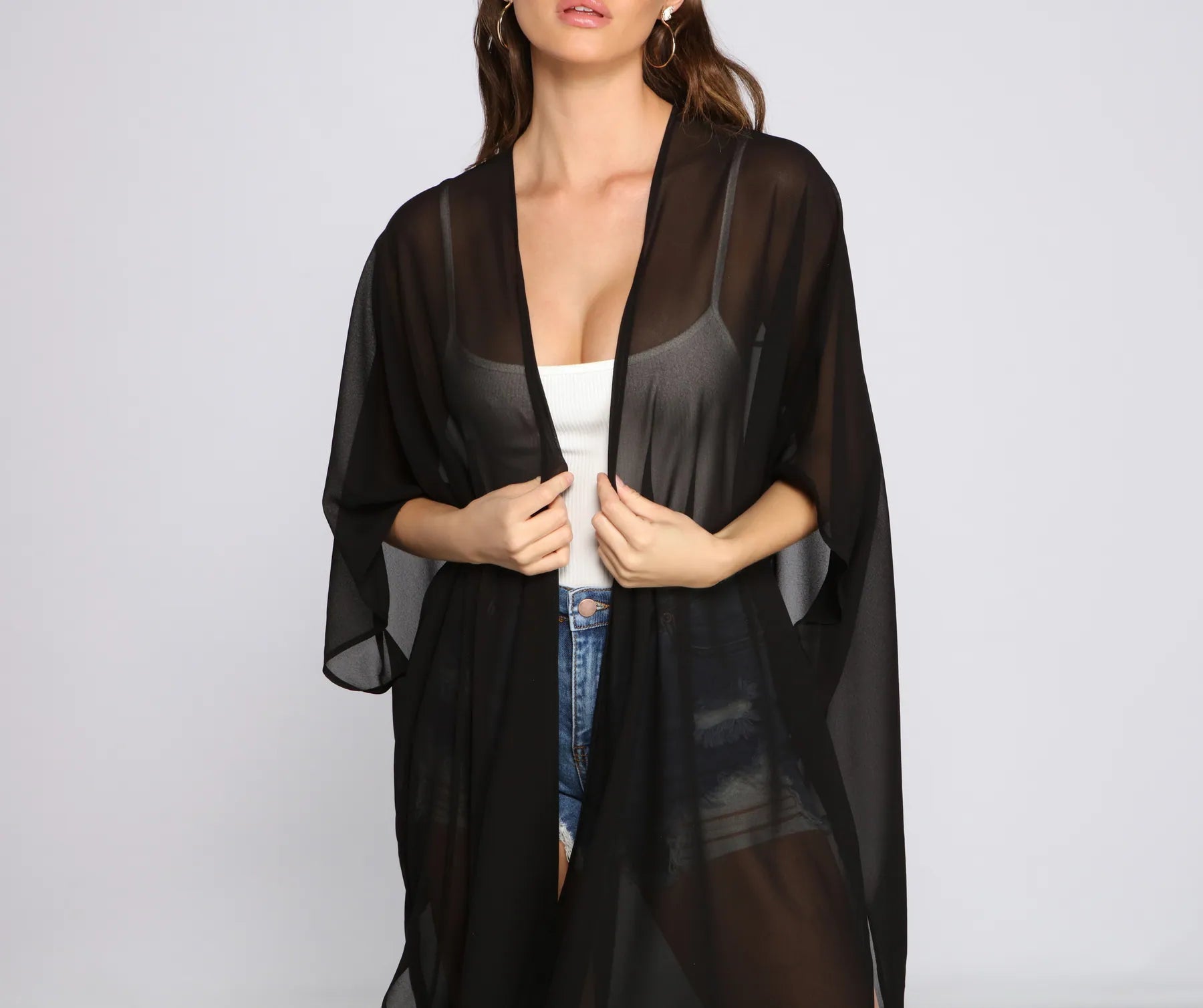 Essential Oversized Chiffon Kimono - Image 7