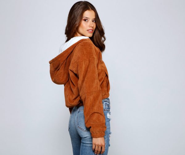 Corduroy Cutie Cropped Sherpa Jacket - Image 6