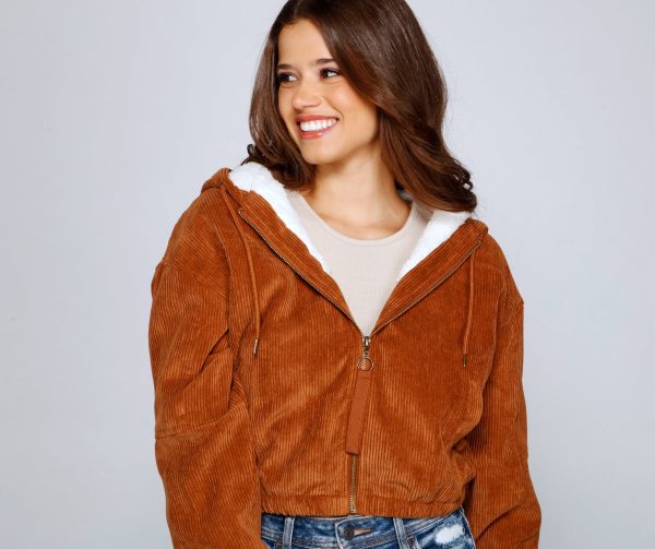 Corduroy Cutie Cropped Sherpa Jacket - Image 7