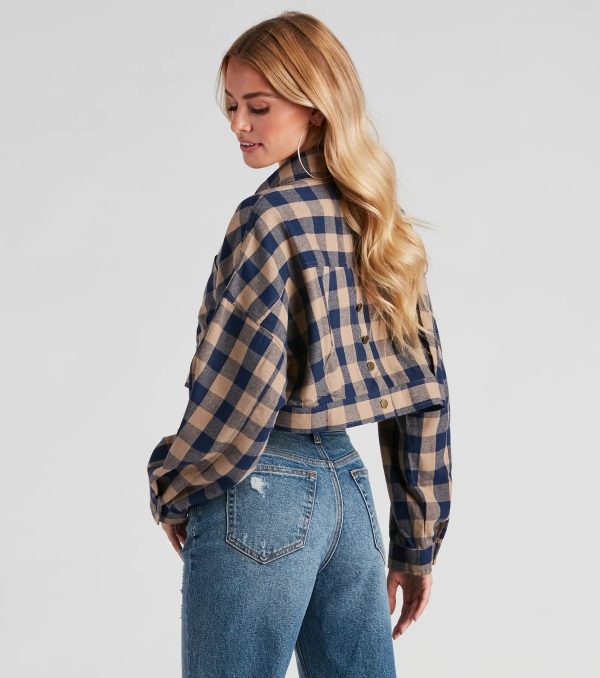 Big On Plaid Cropped Jacket - Image 2