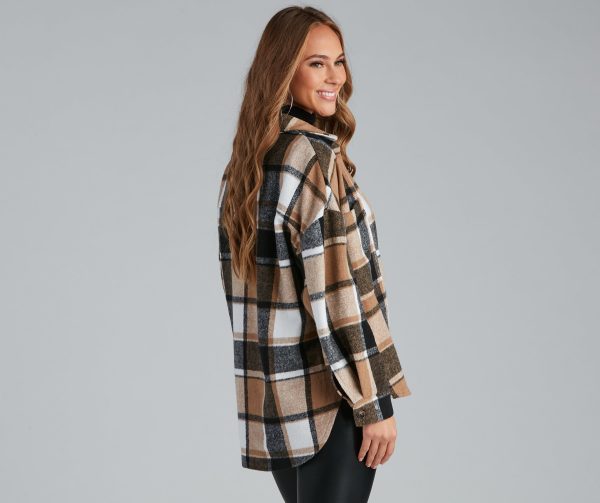 Casual And Chill Plaid Shacket - Image 2