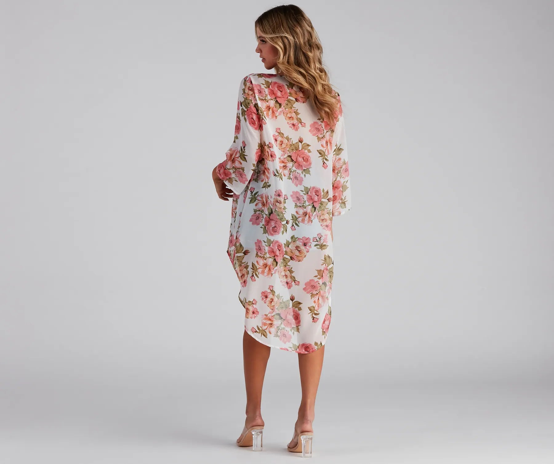 Floral Muse Chiffon Kimono - Image 2