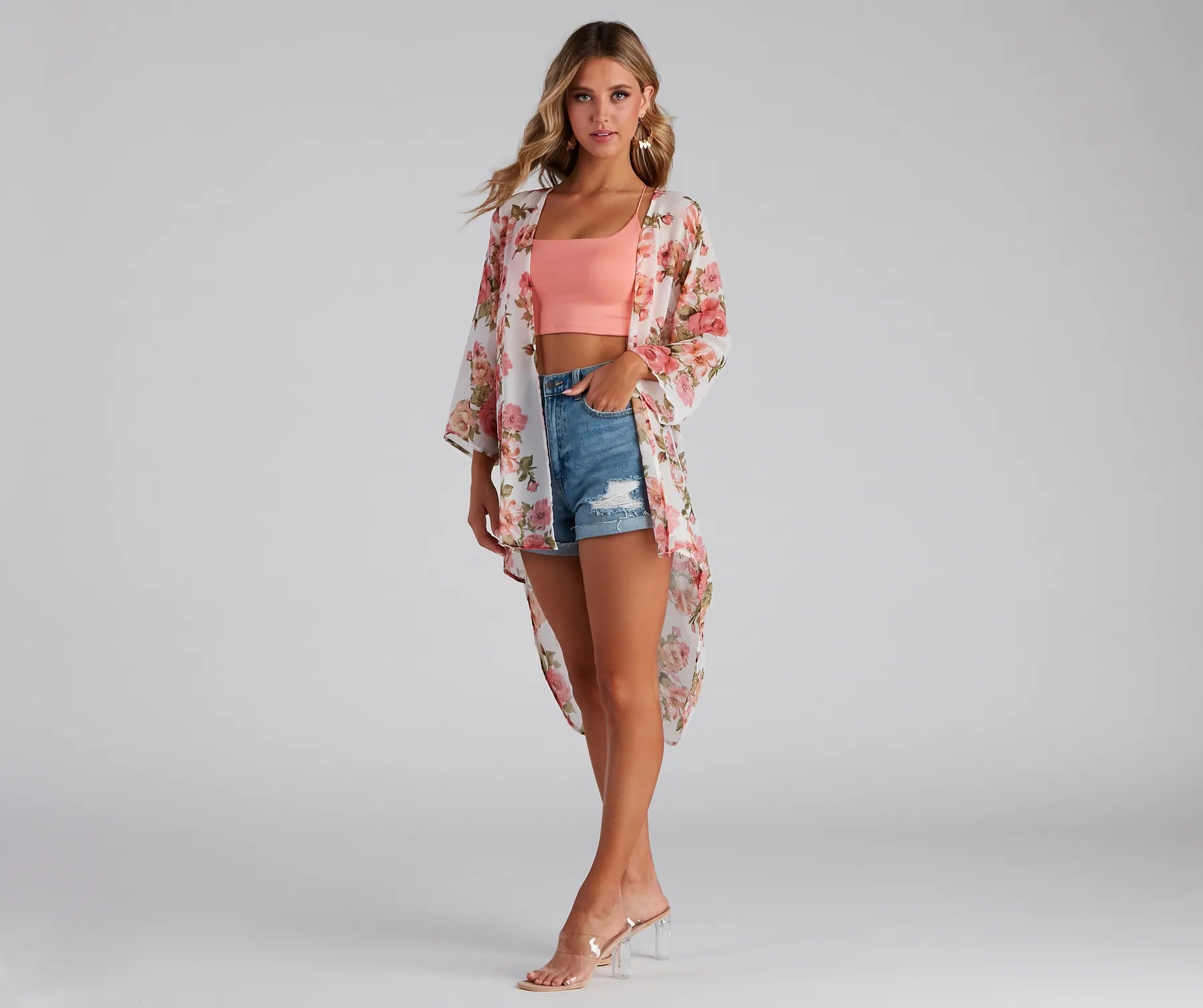 Floral Muse Chiffon Kimono - Image 3