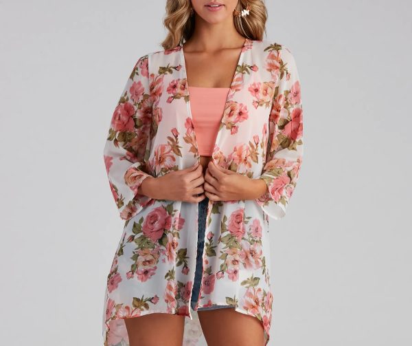 Floral Muse Chiffon Kimono - Image 4