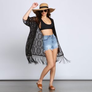 Bohemian Fringe Lace Kimono