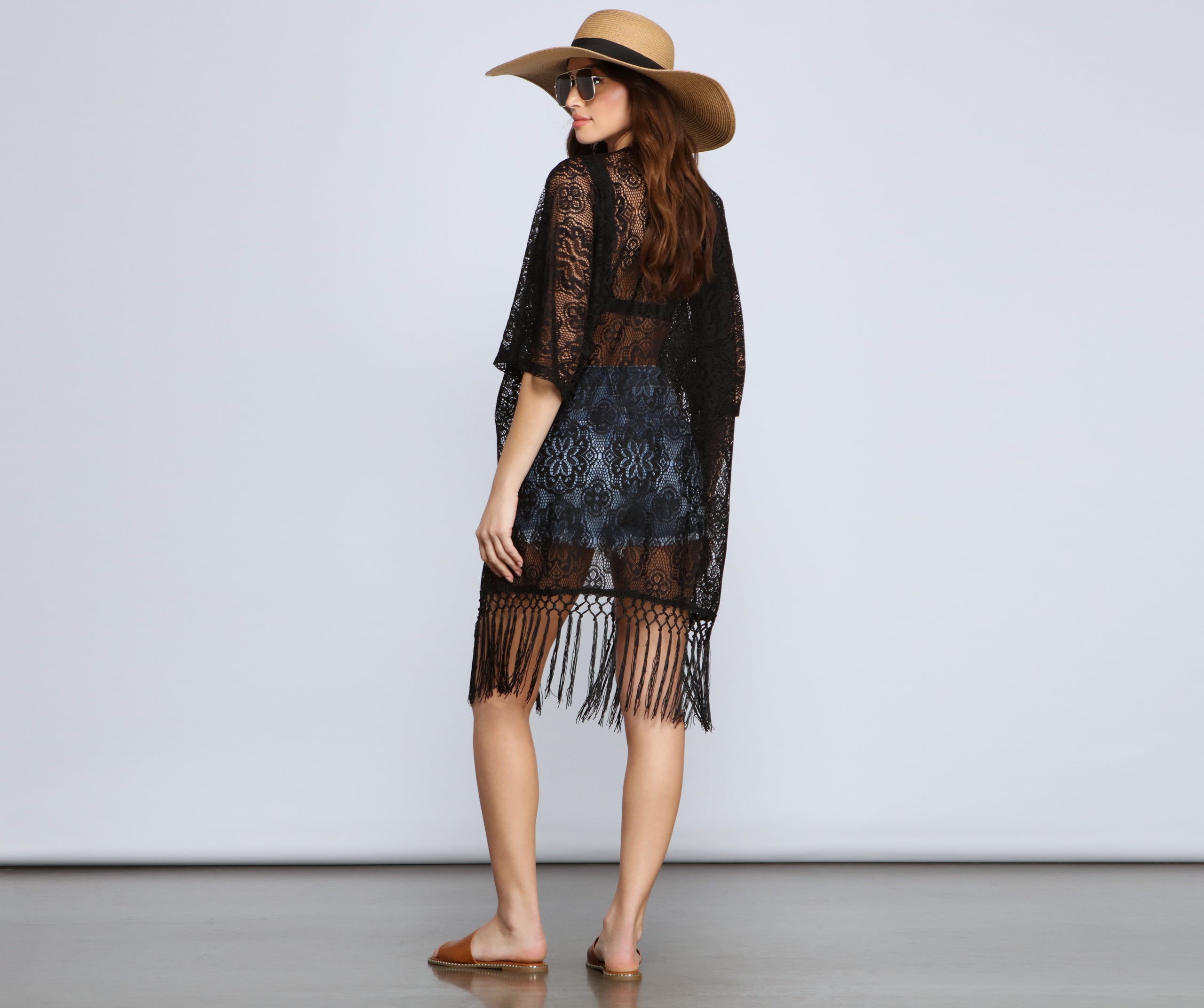 Bohemian Fringe Lace Kimono - Image 2