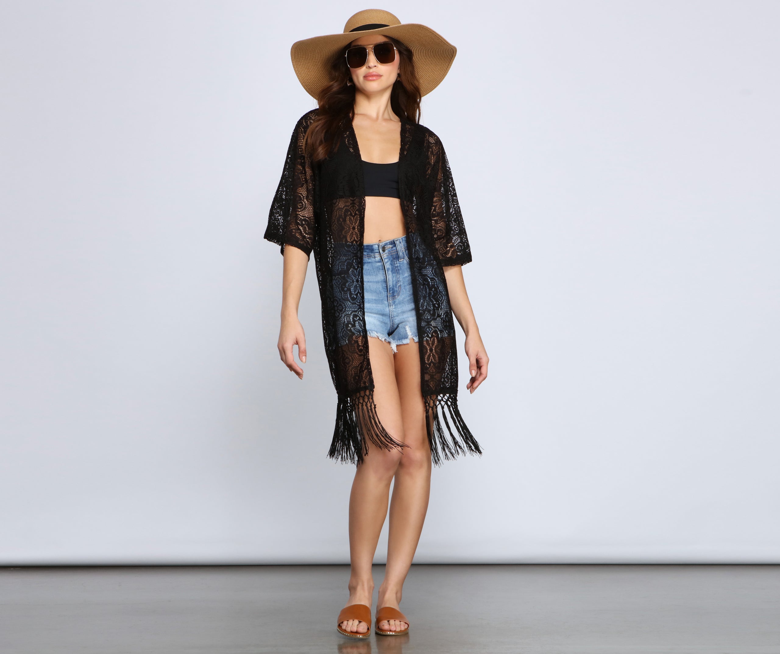 Bohemian Fringe Lace Kimono - Image 3