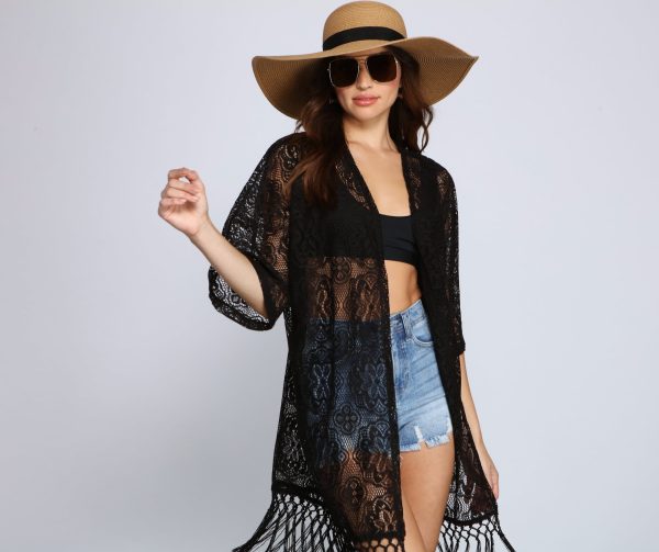 Bohemian Fringe Lace Kimono - Image 4