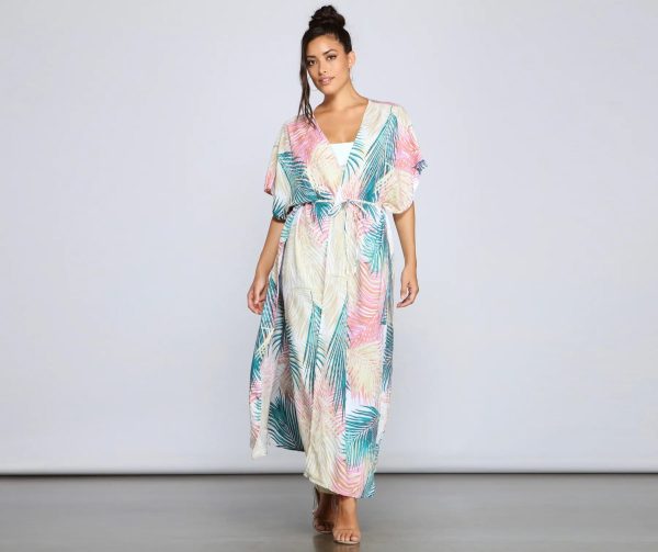 Vacay Bound Palm Leaf Duster - Image 3