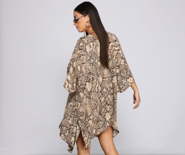 Sheer Snake Print Kimono - Image 2