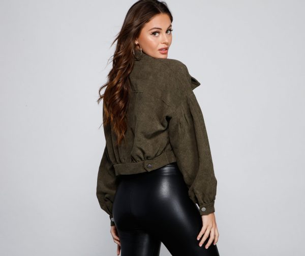 Effortlessly Chic Corduroy Cropped Jacket - Image 6