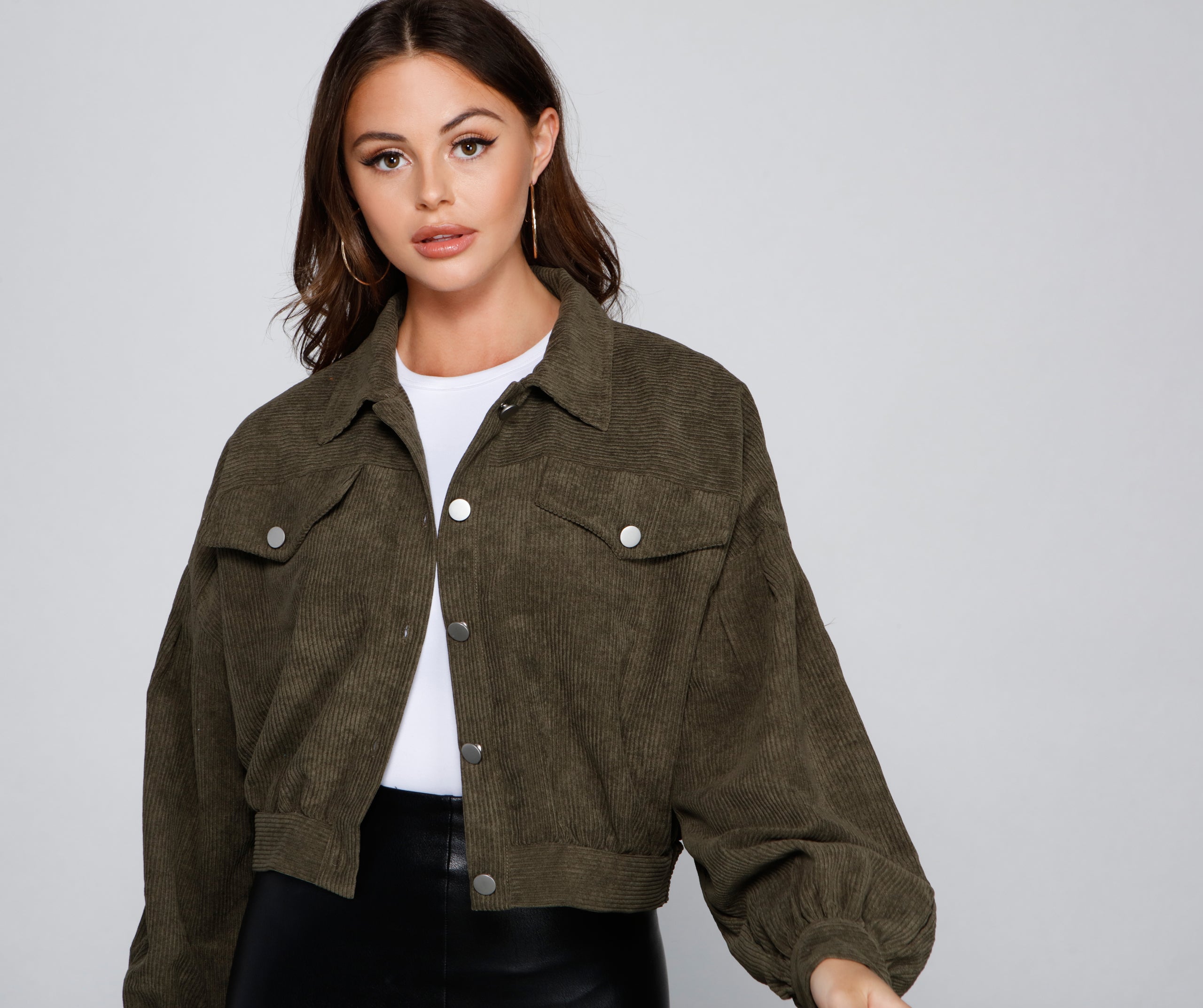 Effortlessly Chic Corduroy Cropped Jacket - Image 7