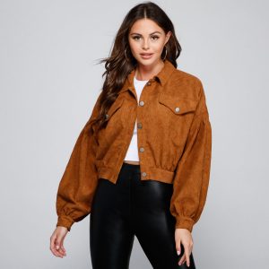 Effortlessly Chic Corduroy Cropped Jacket