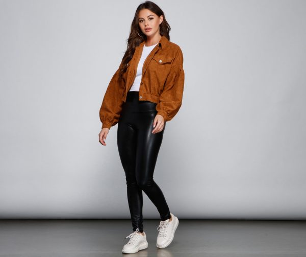 Effortlessly Chic Corduroy Cropped Jacket - Image 4