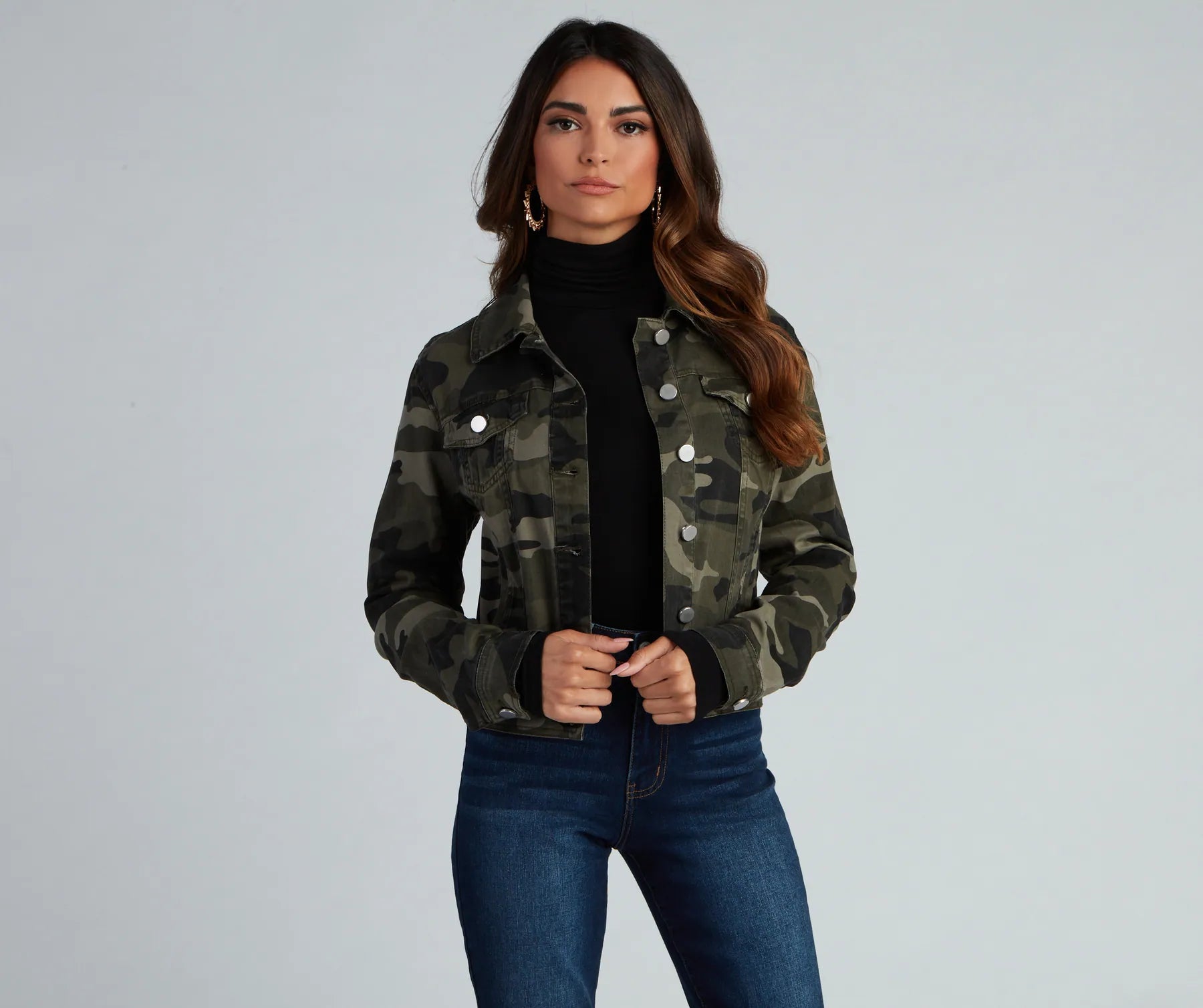 Cutie In Camo Button-Down Twill Jacket - Image 2