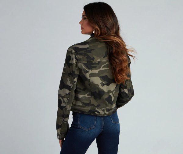 Cutie In Camo Button-Down Twill Jacket - Image 4