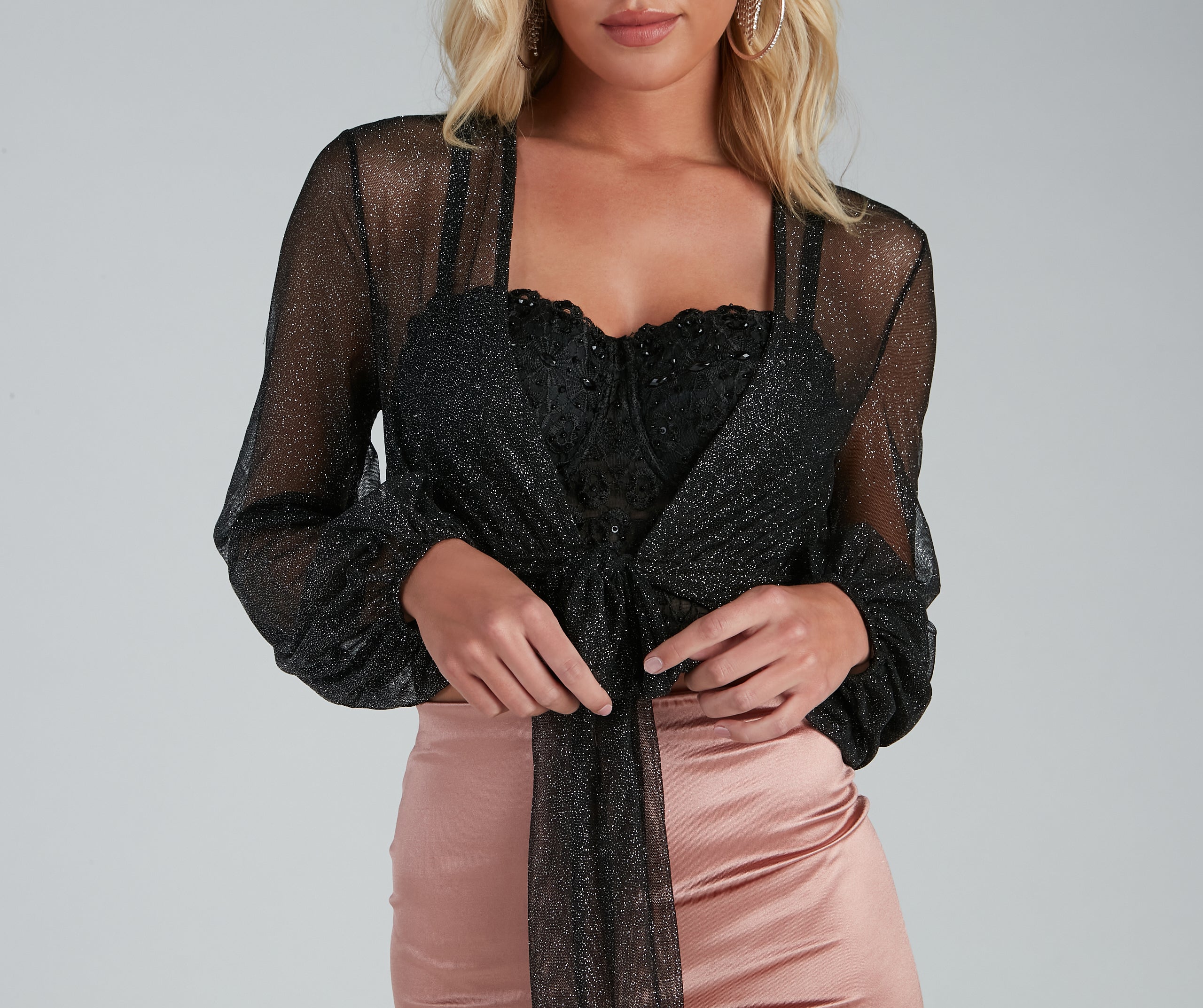 Sparkle Party Glitter Long Sleeve Jacket - Image 3