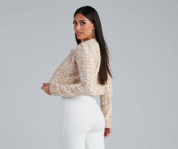 Stylishly Sophisticated Tweed Blazer - Image 2