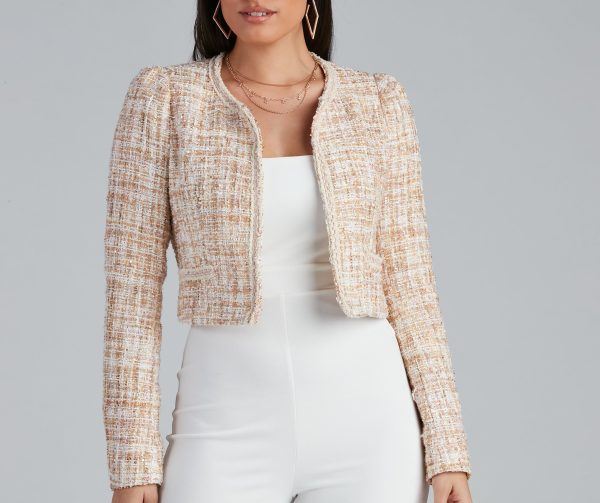 Stylishly Sophisticated Tweed Blazer - Image 3