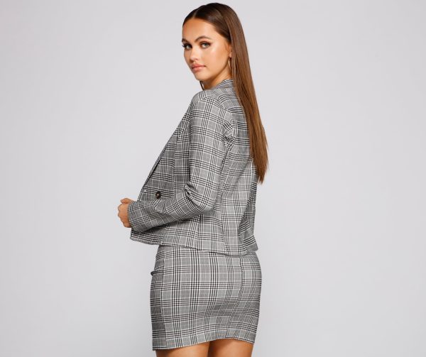 Plaid Mood Cropped Blazer - Image 2