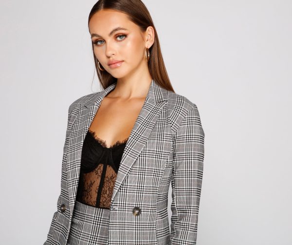 Plaid Mood Cropped Blazer - Image 3