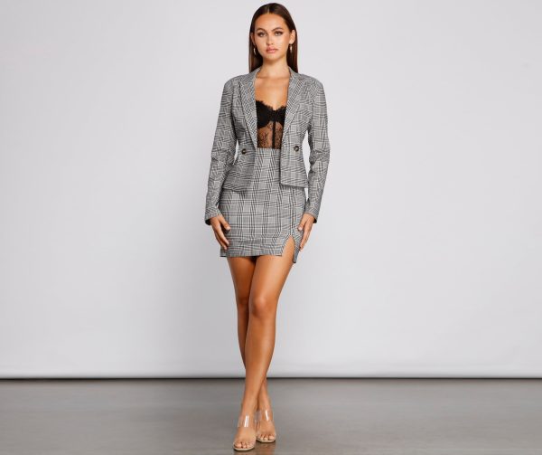 Plaid Mood Cropped Blazer - Image 4